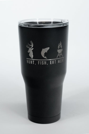 Hunt Fish Eat Meat Tumbler - Black